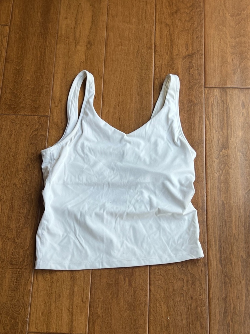 White V-Neck Athletic Tank - Women's Classic Scoop Straps